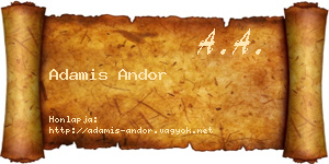 Adamis Andor névjegykártya