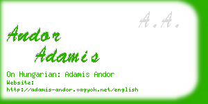 andor adamis business card